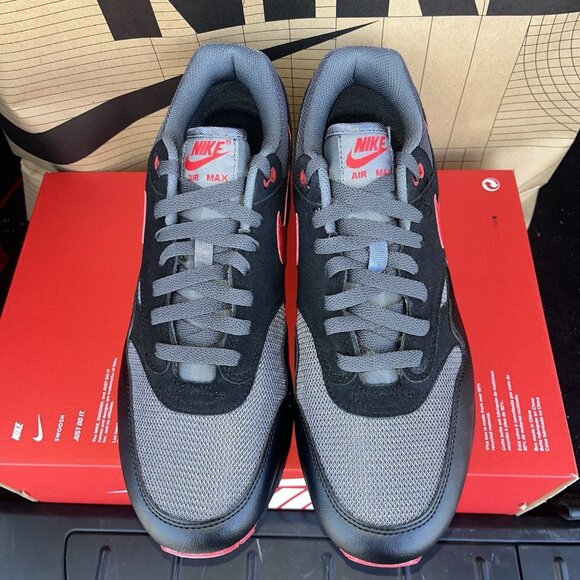 NEW Nike Air Max 1 ESS \'Vamps\' Bred Black Red Grey FZ5808-008 Men Size 12